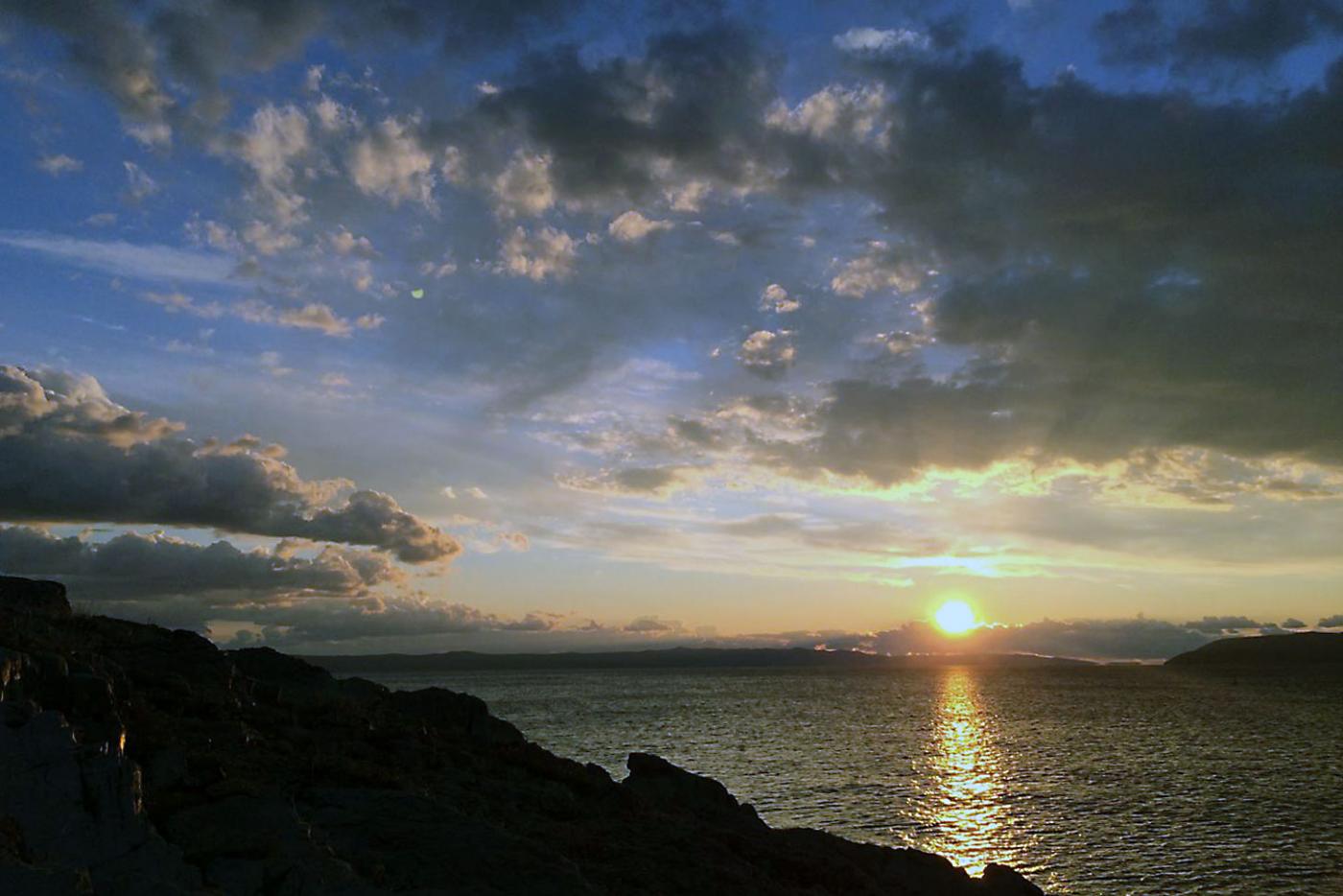 sunset off the coast of Makarska, Croatia