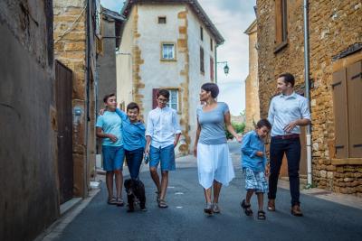 The writer, Dave Smurthwaite, with his family in France.