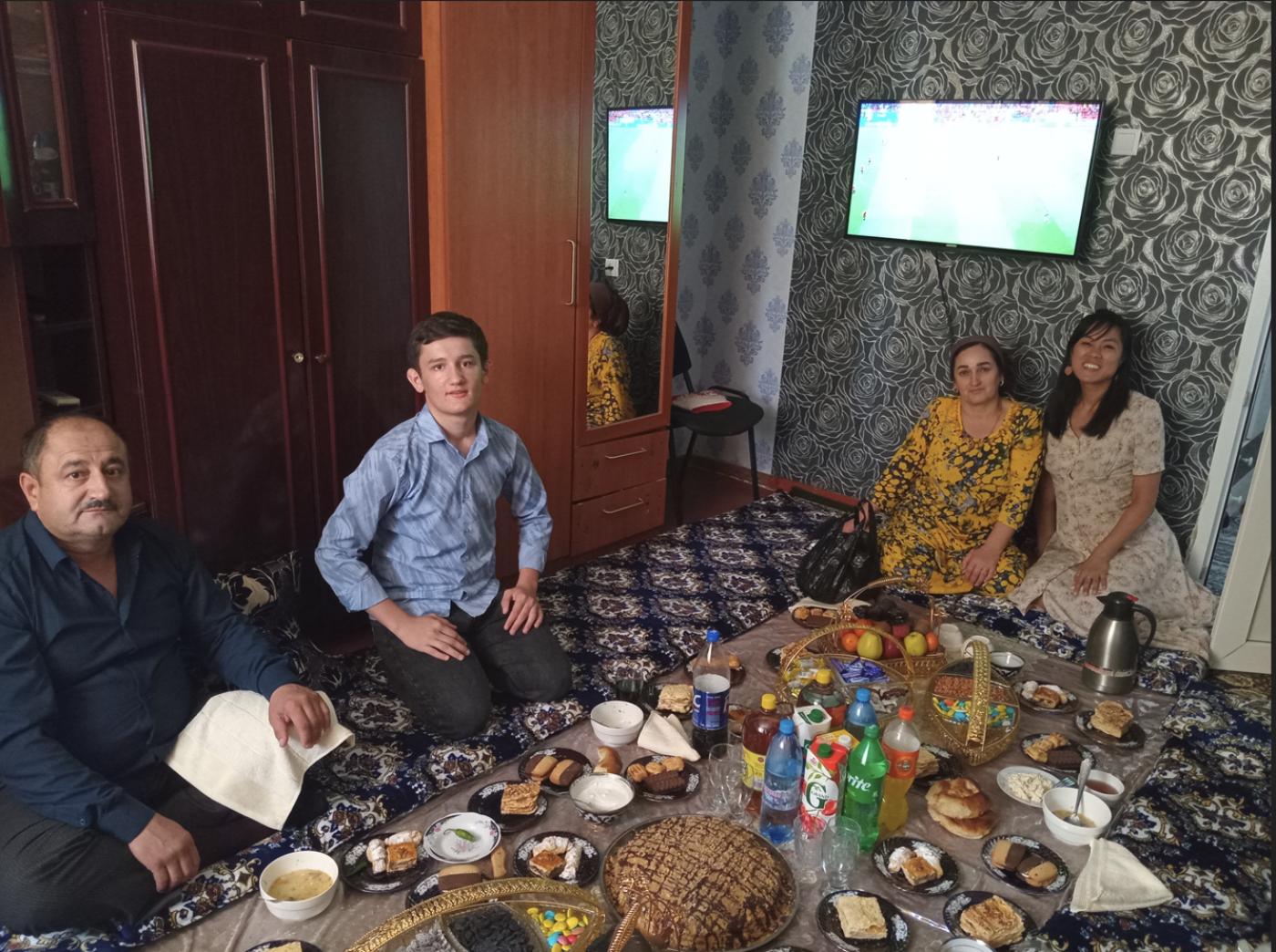 The author at one of the seven homes she visited for the Eid holiday.