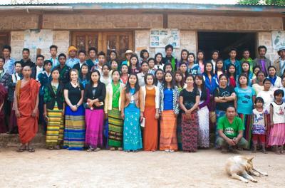 Participants at a meeting to discuss issues in rural Burma.