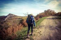 The writer&#039;s girlfriend, Lauren, hiking. 